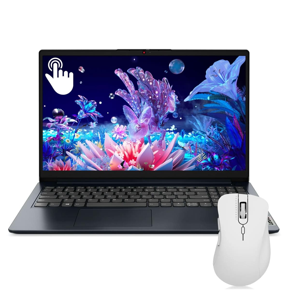 Lenovo IdeaPad 1 15.6" Pantalla Táctil FHD, Intel Core i5-1335U, 16GB RAM, 512GB SSD, Cámara Web, HDMI, Lector de Tarjetas SD, Wi-Fi 6, Windows 11 Home, Azul Abismo, Pack con Mouse Inalámbrico Thunderobot ML101