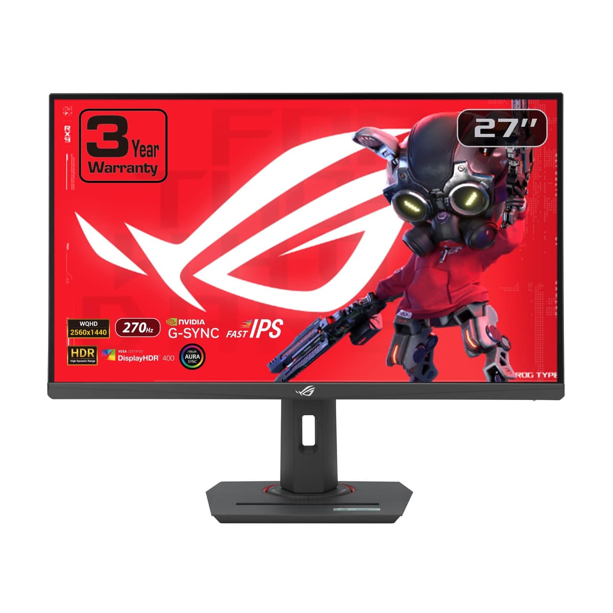 ASUS ROG Strix Monitor Gamer 27” QHD (2560x1440) USB-C HDR (XG27ACMG) - 270Hz, 1ms, Fast IPS, Extreme Low Motion Blur Sync, Compatible con G-SYNC, DisplayWidget, Rosca para Trípode, Garantía 3 años