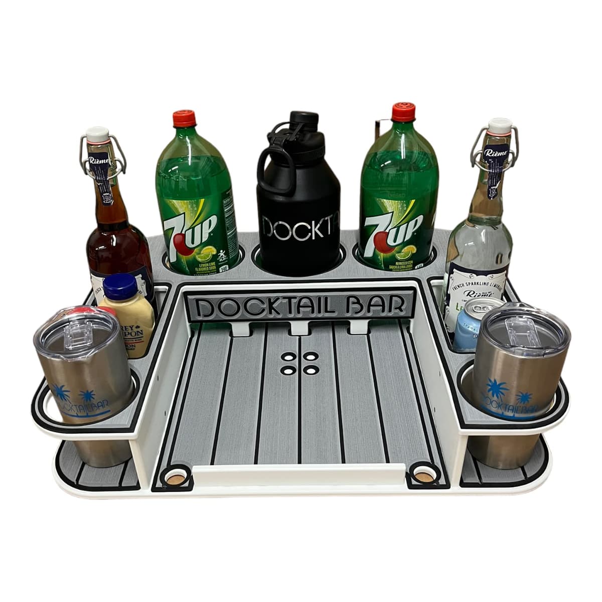 Docktail Butler Caddy Mesita para Bote con Portacañas DTBTLRWRHM