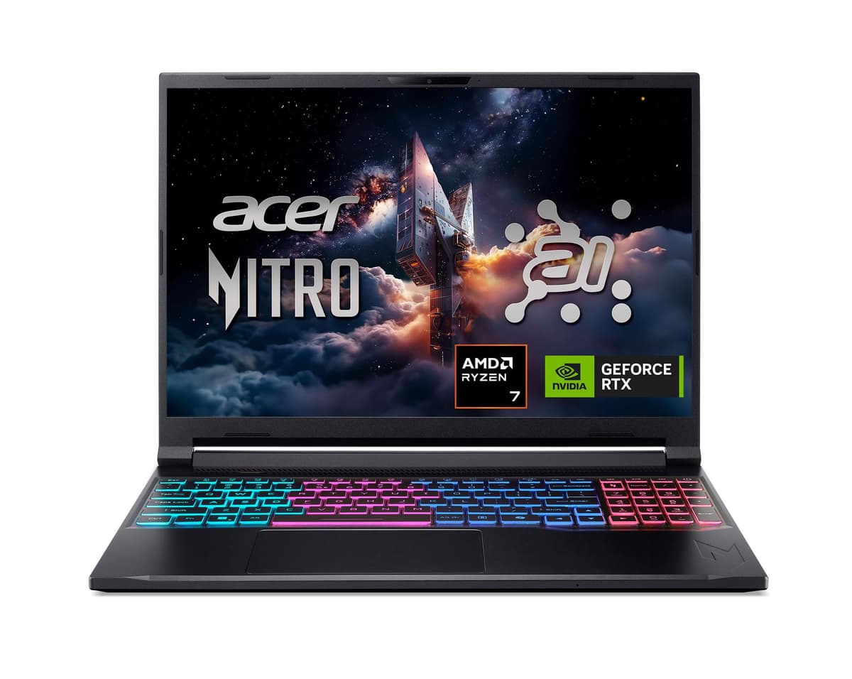 Acer Nitro V 16S AI Gaming Laptop, AMD Ryzen 7 260, RTX 5060, 32GB DDR5, 1TB Gen4, 16" WUXGA 180Hz NH.U0ZAA.001