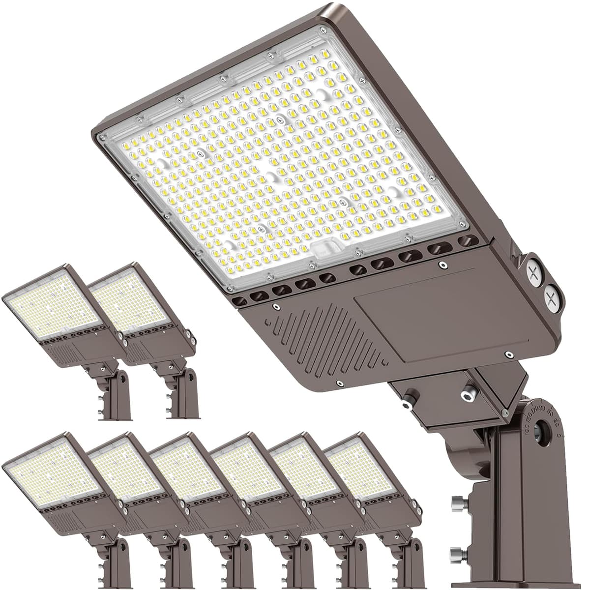 OPENLUX 9 Pack Lámparas LED Parking Lot 277-480V 150W 5000K IP65 Slip Fit PLA-150W-FBM
