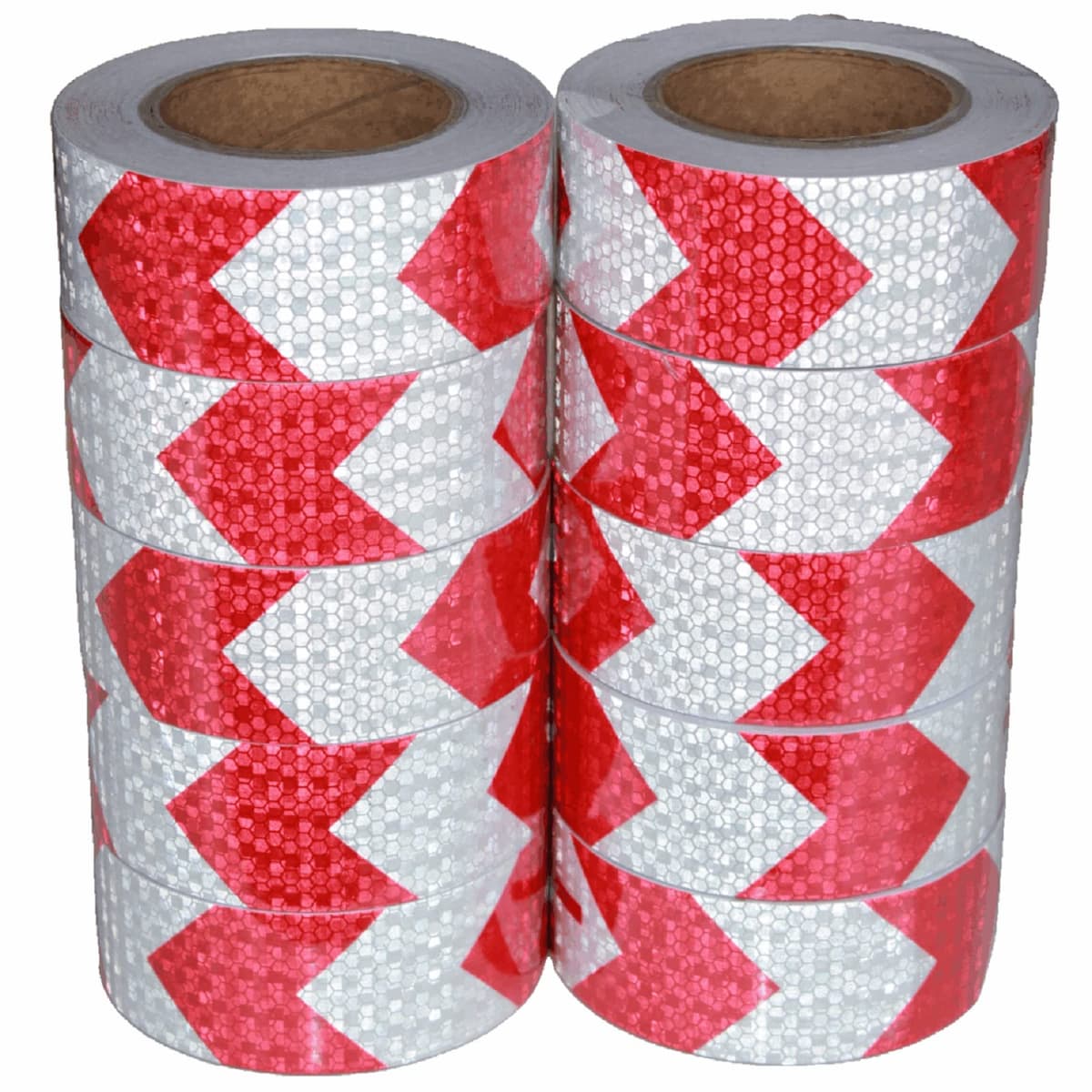 tuyrchu Cinta reflectante roja y blanca 2" x 66 ft - 10 rollos - Impermeable