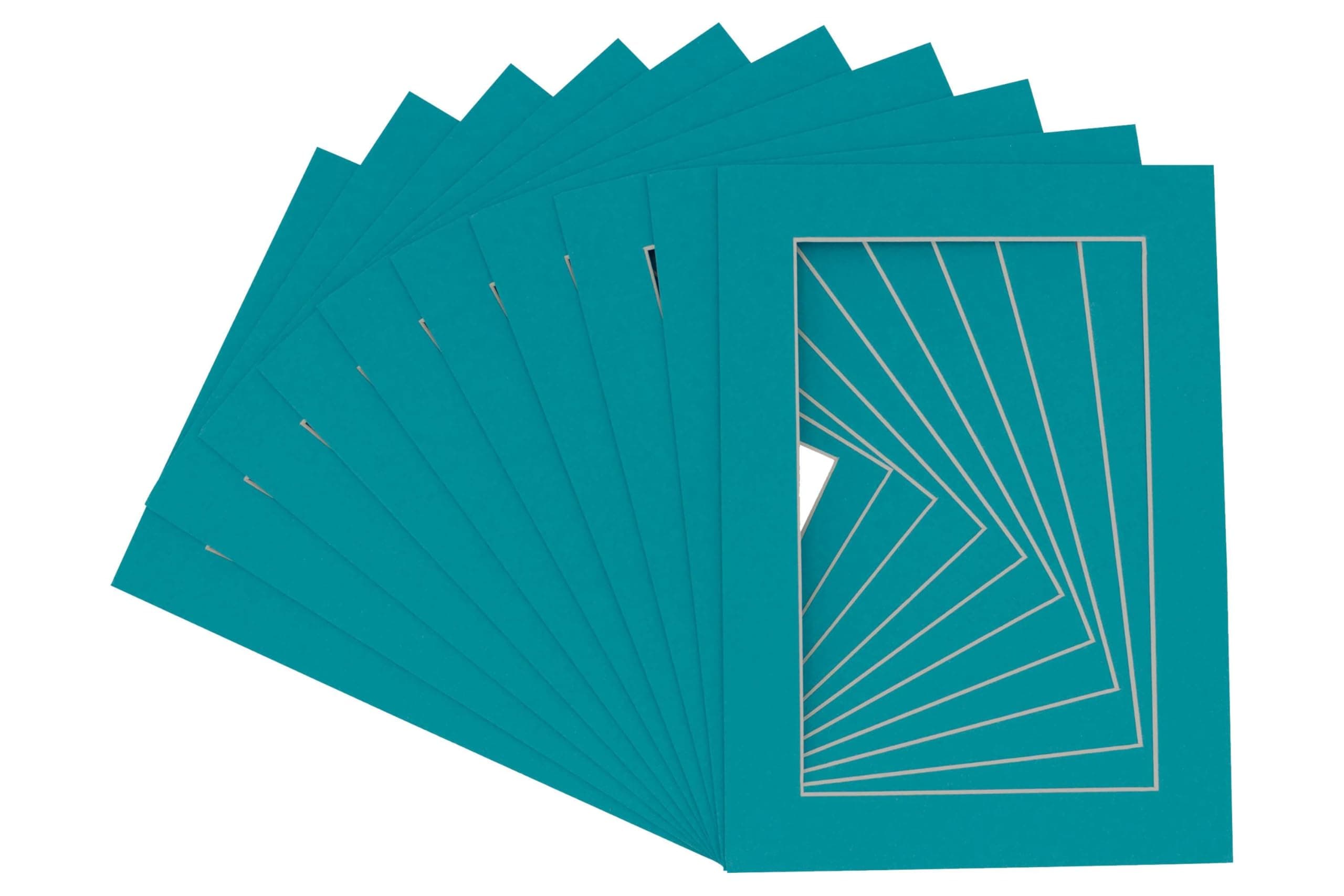 Poster Palooza Pack de 100 paspartús precortados 8x12 para marco 12x16 - Teal Blue M1743