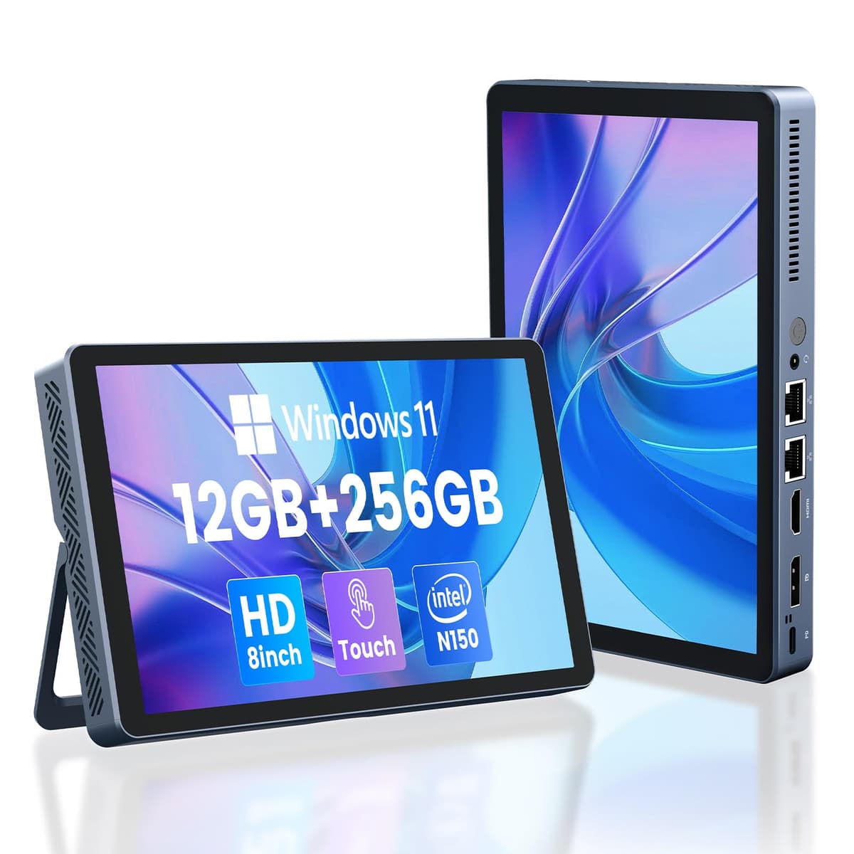KOOTIGERS Mini PC N150 con 12GB DDR5, 256GB SSD, Windows 11 Pro, pantalla LCD y doble LAN 1Gb, Wi-Fi 6, BT5.2 KT-N80