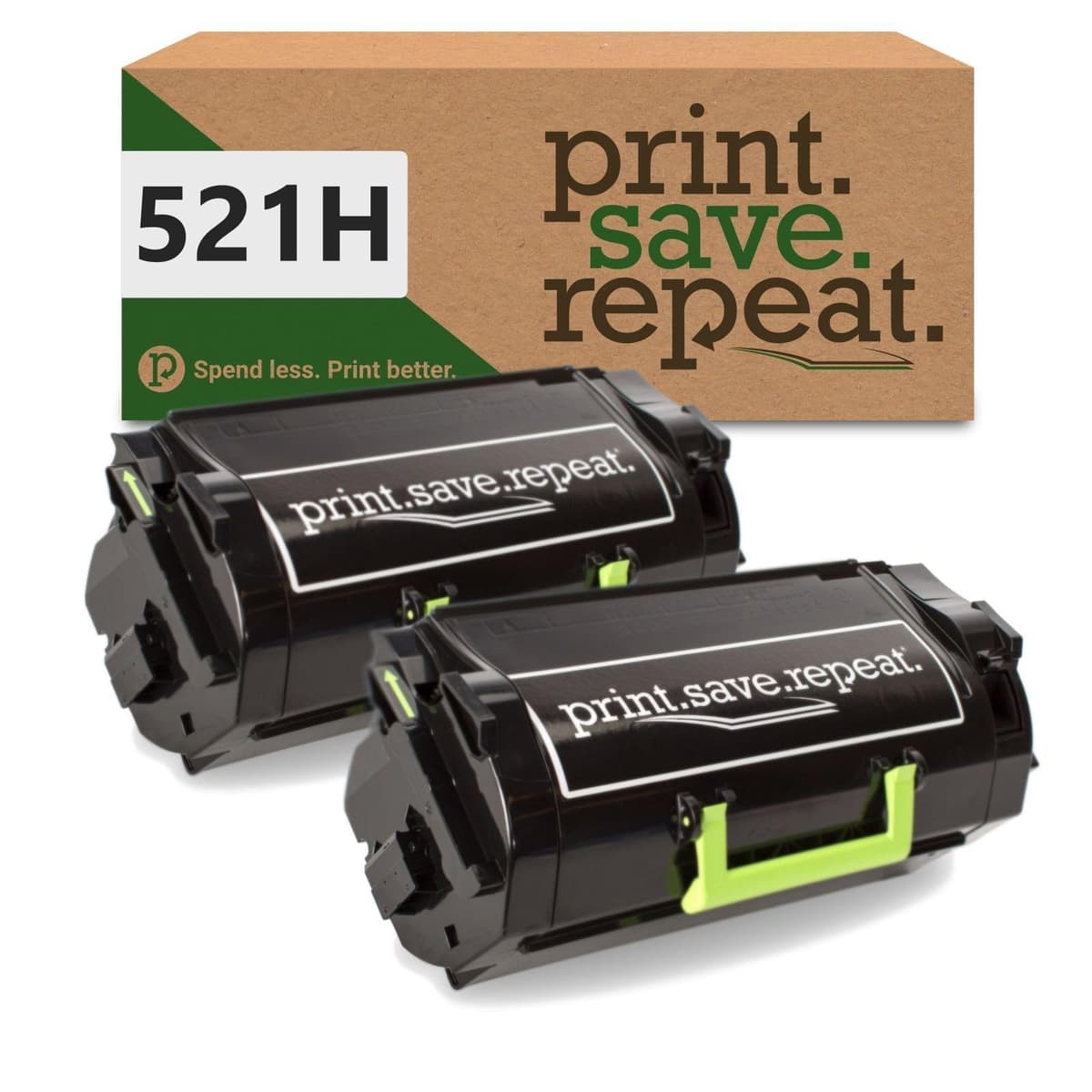 Print.Save.Repeat. Toner Remanufacturado Lexmark 521H 2-Pack Alta Capacidad para MS710/MS711/MS810/MS811/MS812 (50,000 páginas) 521H-IPS-2P
