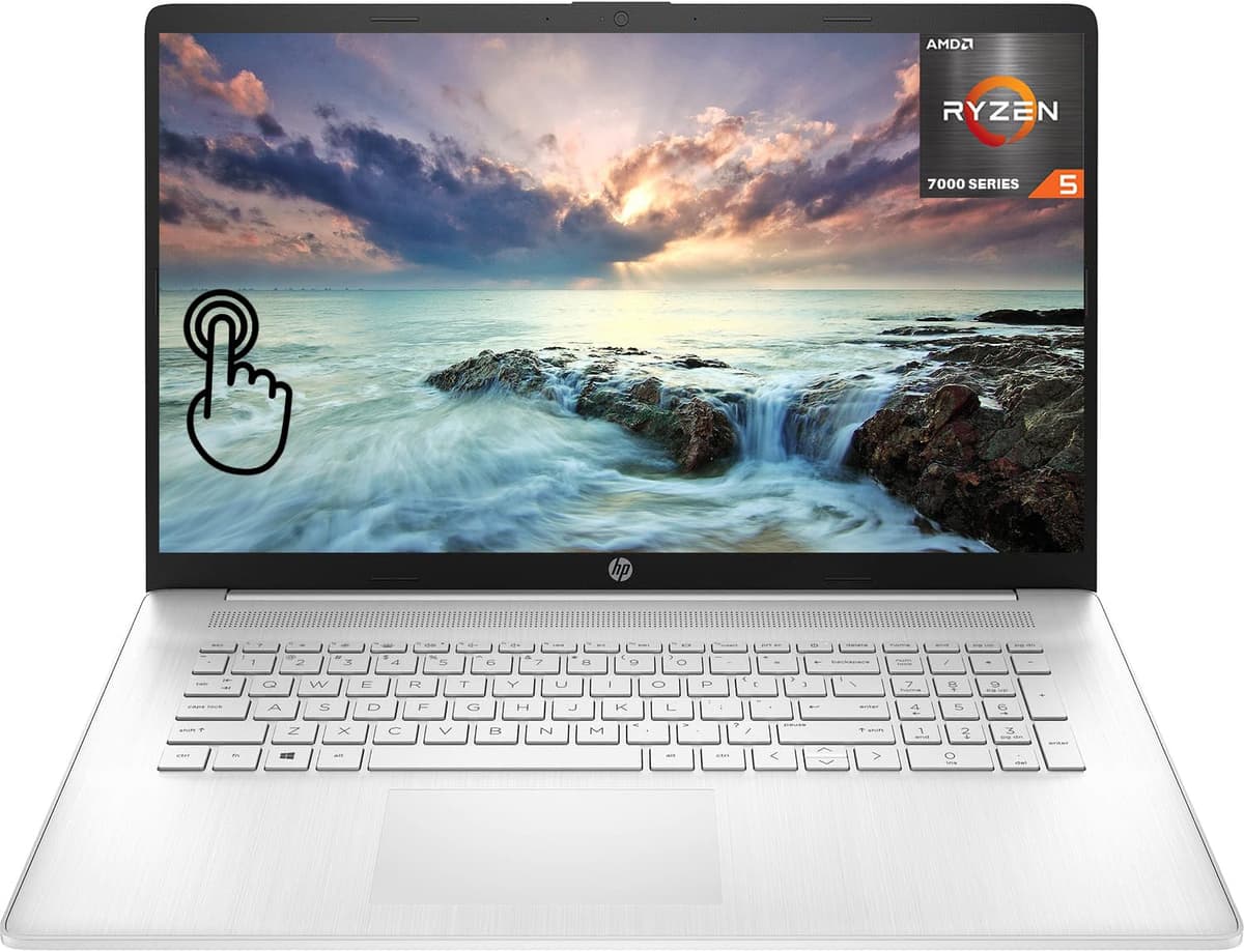 HP notebook con pantalla táctil 17.3", AMD Ryzen 5 7530U, 16GB RAM, 1TB SSD, Windows 11 HP 17.3 Touchscreen Laptop