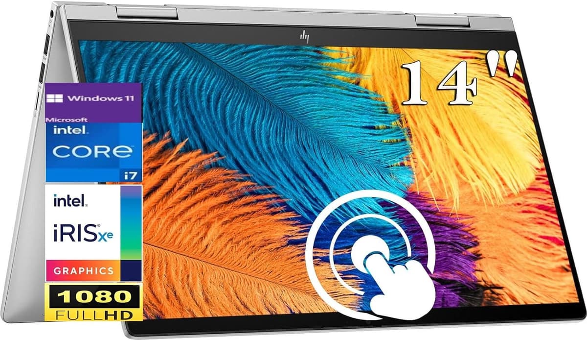 HP Envy x360 2 en 1 de 14" con pantalla táctil FHD, Intel Core i7-1335U, 16 GB RAM, 1 TB SSD, Wi-Fi 6E, Bluetooth 5, teclado retroiluminado, lector de huellas, lector de micro SD, Windows 11 Home, plateado HP Envy x360 2-in-1