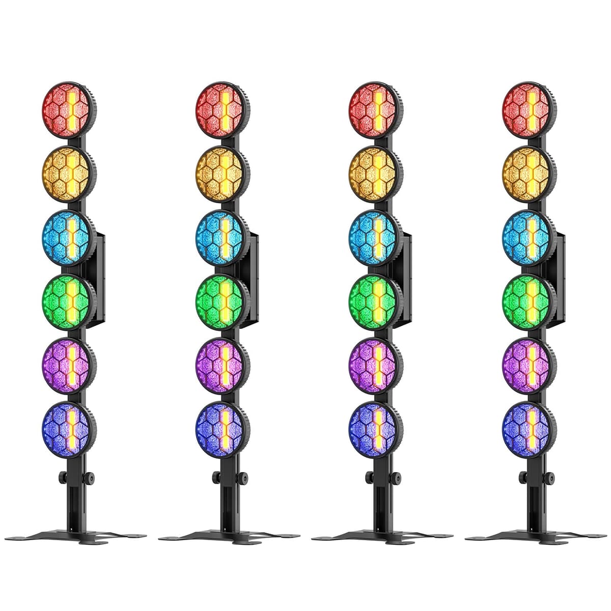ZEMOJ Par LED RGB COB Retro de escenario ZQ01334 - DMX512, activación por sonido (Pack de 4)