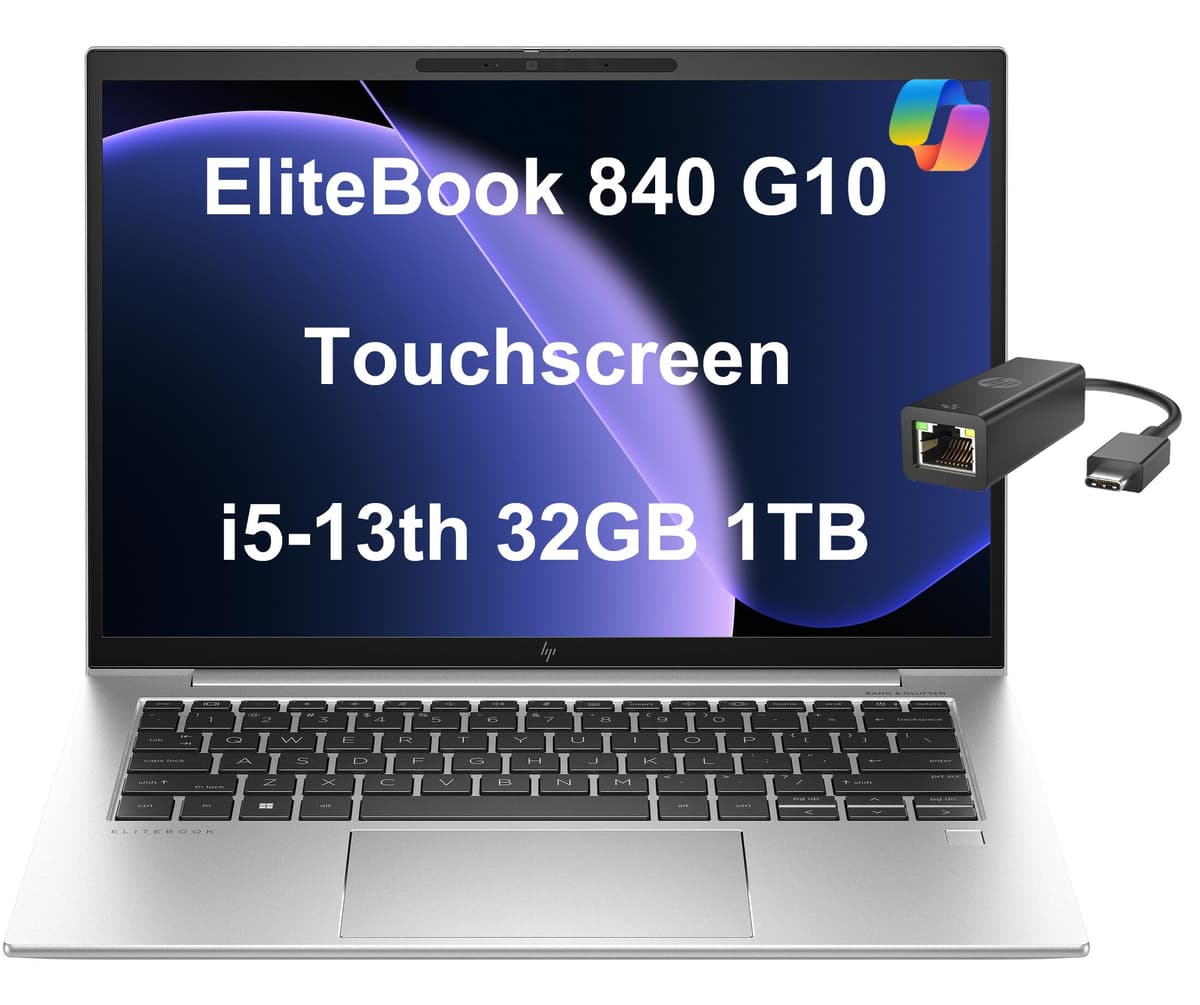ist computers HP EliteBook 840 G10 Laptop empresarial 14" FHD+ táctil, i5-1335U, 32GB DDR5, 1TB SSD, Win 11 Pro con Copilot