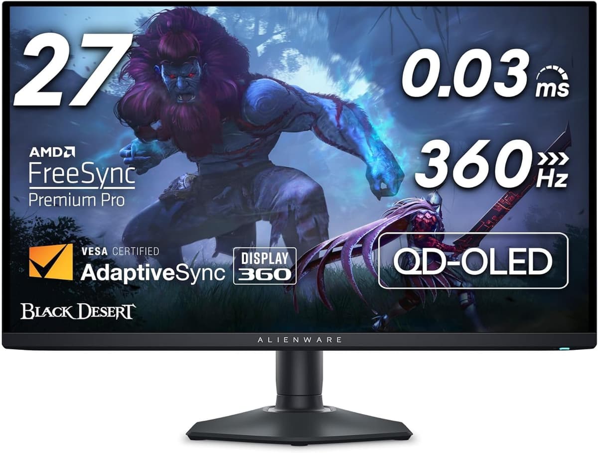 Alienware AW2725DF 27" QHD 360Hz QD-OLED Gaming Monitor - 0.03ms, FreeSync Premium Pro, HDR400, USB-C KM03T