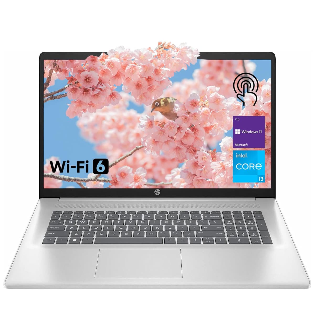 Portátil HP de Alto Rendimiento 17.3", Pantalla Táctil HD+ 17.3", Intel i3-N305 de 8 Núcleos, 32GB RAM, 128GB eMMC + 1TB SSD PCIe, Cámara Web, HDMI, Teclado Numérico, Wi-Fi 6, Windows 11 Pro, Plateado TPN-I139