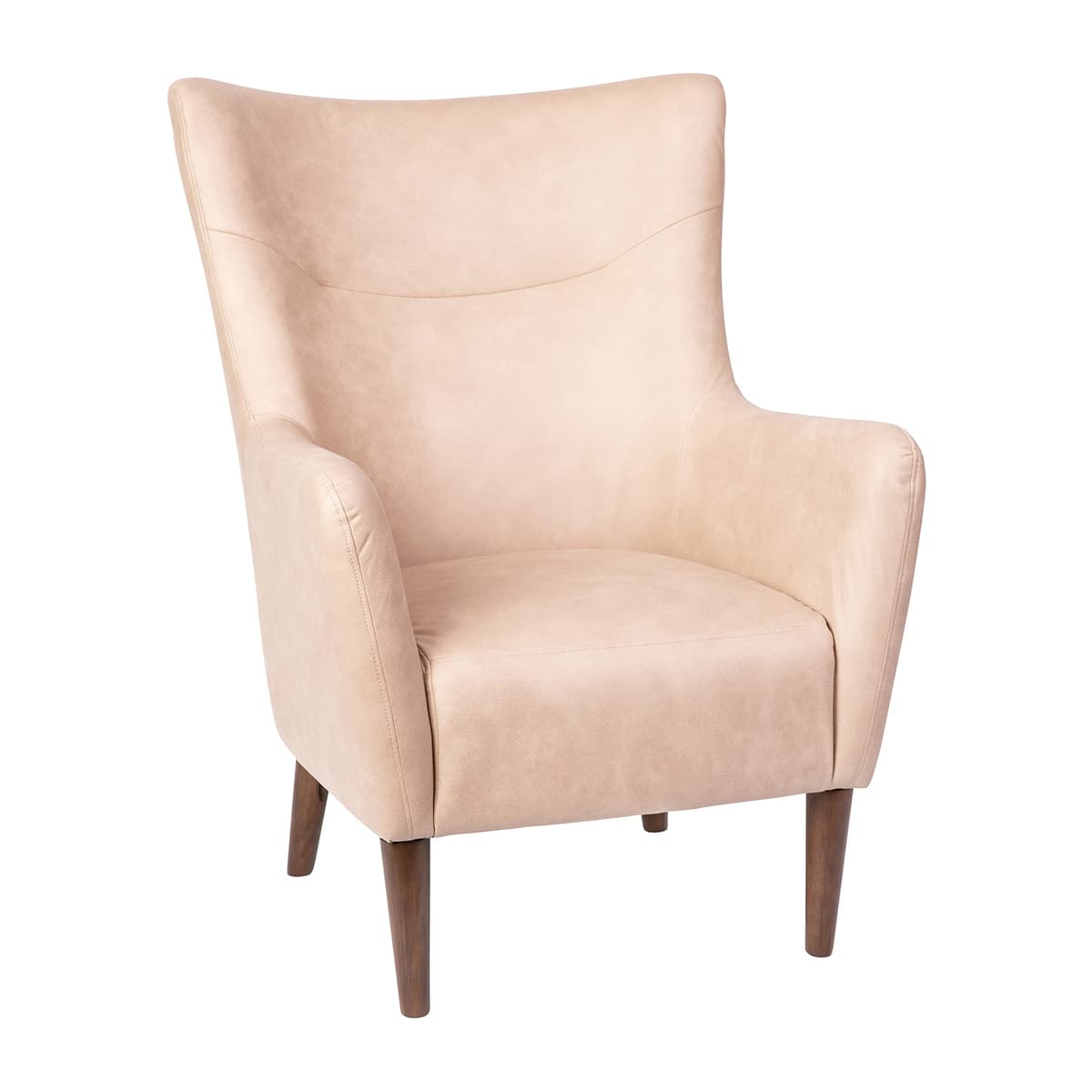 Flash Furniture Sillón orejero tradicional Connor en cuero sintético marrón claro, grado comercial QY-B235-LTBR-GG