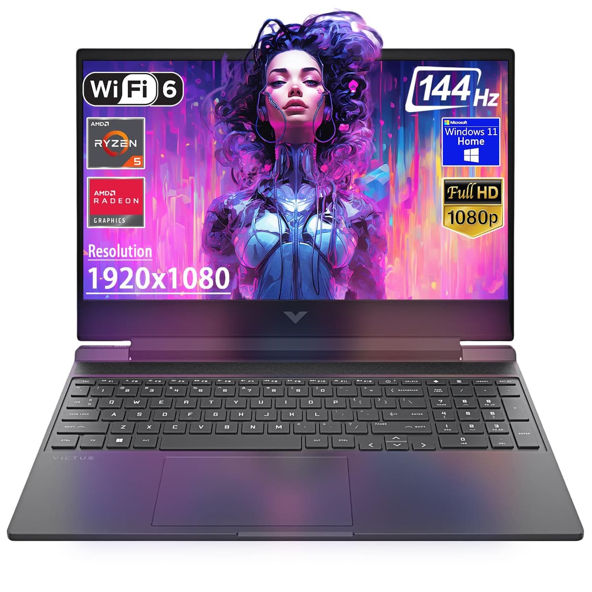 HP Victus 15.6" FHD 144Hz Gaming Laptop (AMD Ryzen 5 7535HS, Radeon RX 6550M, 32GB RAM, 1TB PCIe SSD, Windows 11 Home)