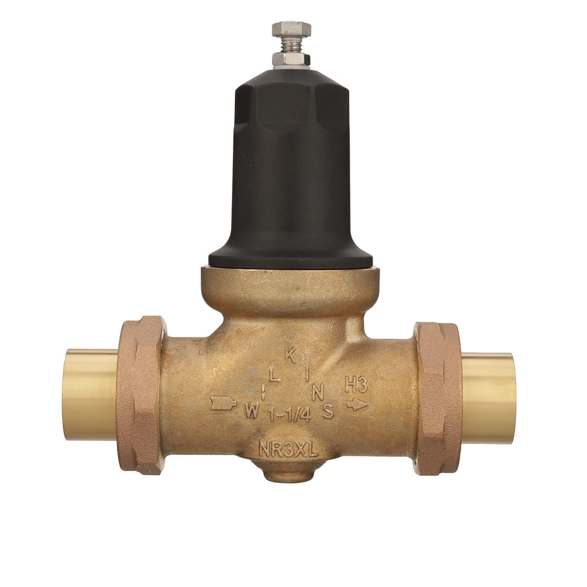Zurn Wilkins 114-NR3XLDUC Válvula reductora NR3XL de 1-1/4" con doble unión FNPT y conexión cobre