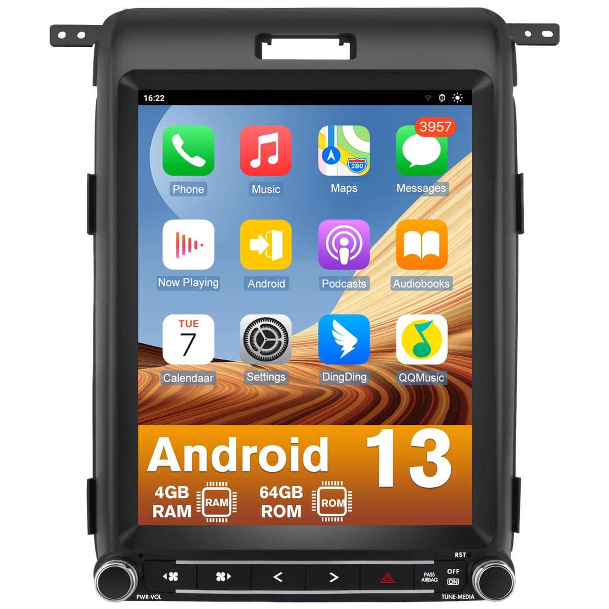 litillbuly Radio Android 13 Qualcomm 12.1" para Ford F150 2013-2014 con Wireless CarPlay/Android Auto, 4GB RAM+64GB ROM