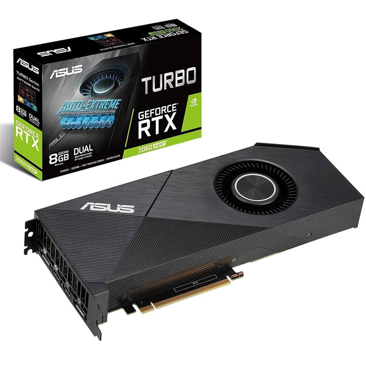 ASUS GeForce RTX 2060 Super 8G Turbo Edition GDDR6 HDMI DisplayPort Tarjeta de Video (TURBO-RTX2060S-8G-EVO)