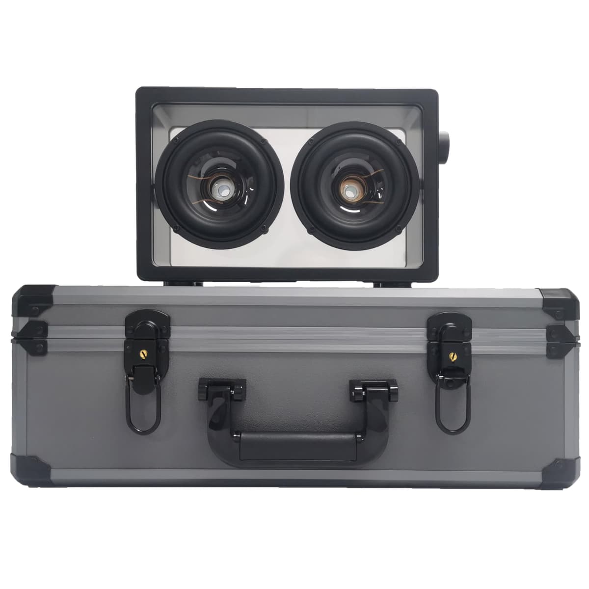 KETELESE Bocina Bluetooth, Cuerpo de Vidrio y Diafragmas de Cristal Únicos, 40W Diseño Minimalista, Sonido Cristalino, Audio Hi-Res Inalámbrico, Ideal para Amantes de la Música - Negro DK01
