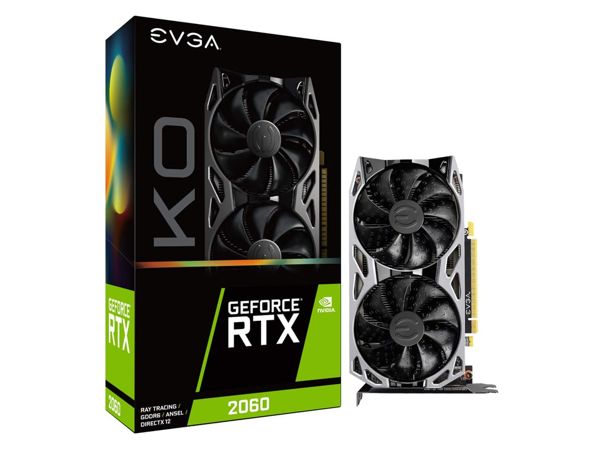 EVGA 06G-P4-2066-KR GeForce RTX 2060 KO Gaming, 6GB GDDR6, Doble Ventilador, Placa Trasera Metálica