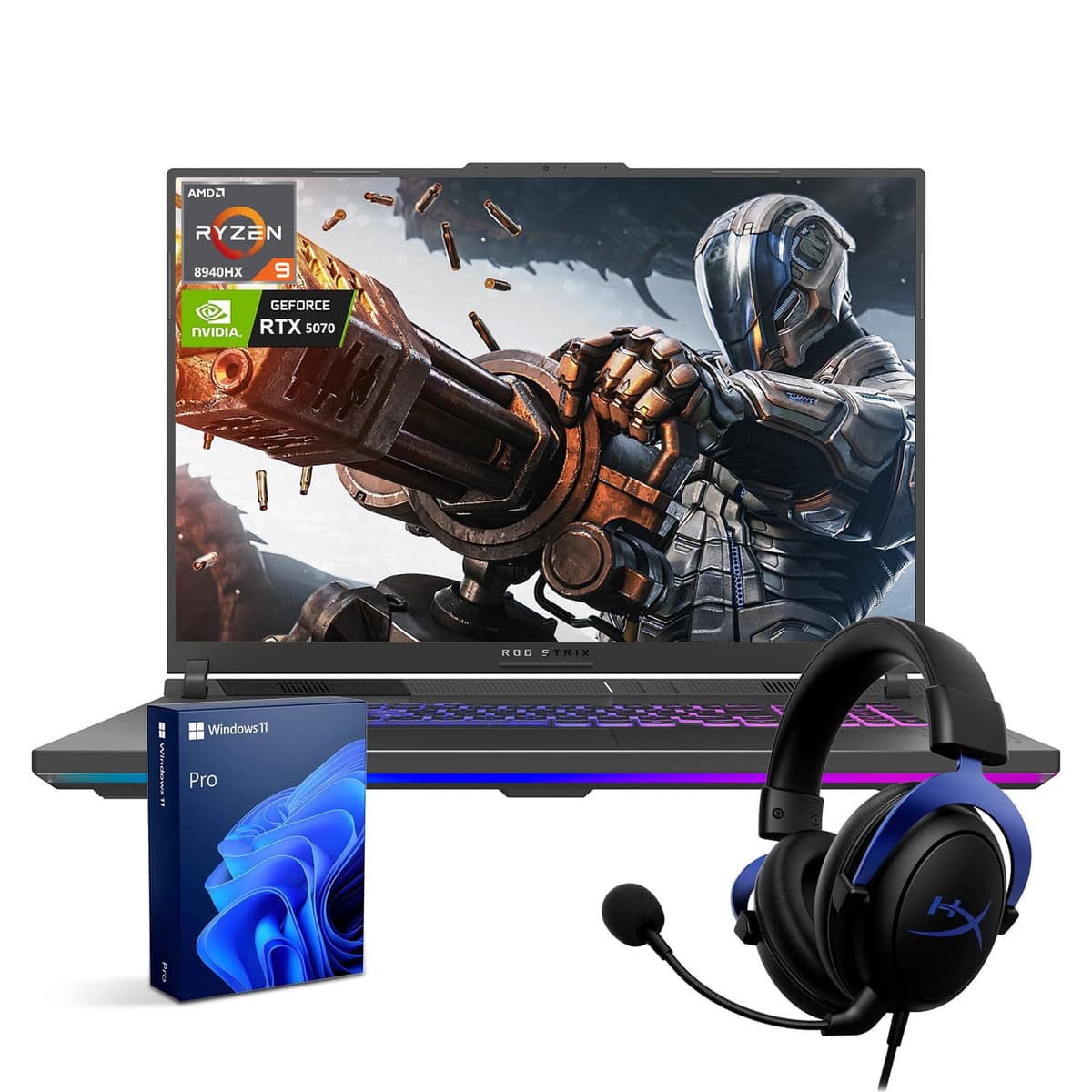 ASUS ROG Strix G18 RTX 5070 Pro 18" ROG Nebula 2.5K 240Hz, Ryzen 9 8940HX, RTX 5070, 64GB DDR5, 1TB SSD, RGB, Bundle HyperX Headset