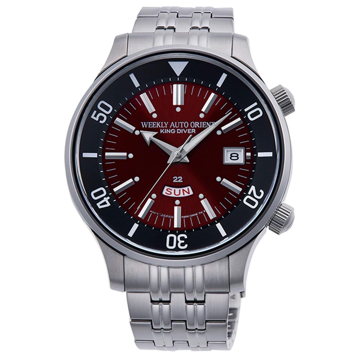 Orient RA-AA0D02R1HB Reloj Automático Acero, Esfera Burgundy, 22 Joyas