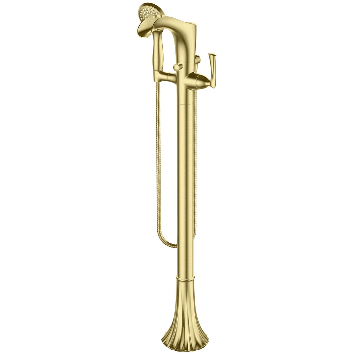 Pfister LG6-1RHBG Rhen Freestanding Tub Filler con Handshower, Brushed Gold