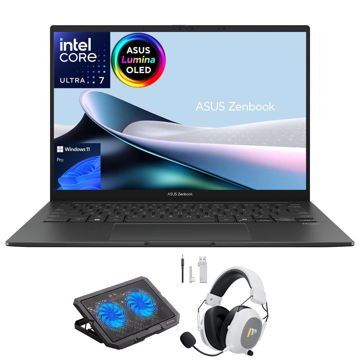 ASUS Zenbook 14 OLED 2025 Laptop, pantalla táctil 14" WUXGA, Ultra 7 255H de 16 núcleos, 16GB LPDDR5X RAM, SSD Gen4 de 1TB, Copilot AI, WiFi 7, Thunderbolt 4, Windows 11 Pro, gris Jasper, con accesorio Mytrix UX34