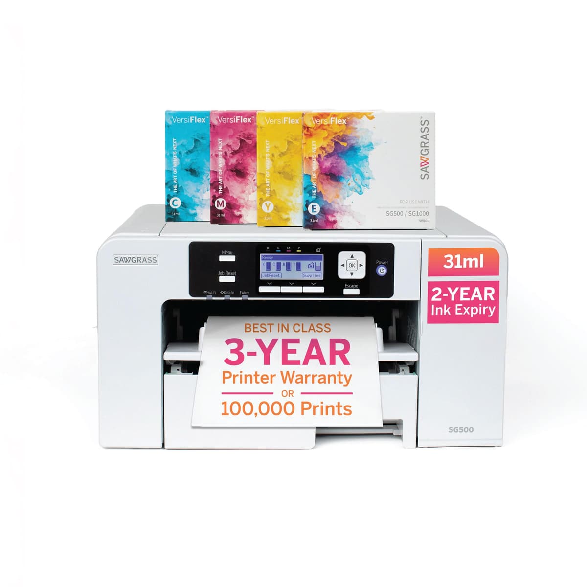 Sawgrass SG500 VersiFlex Bundle con Tintas VersiFlex y Papel Transfer Ligero 8.5x11 VersiFlex 500N Bundle L811