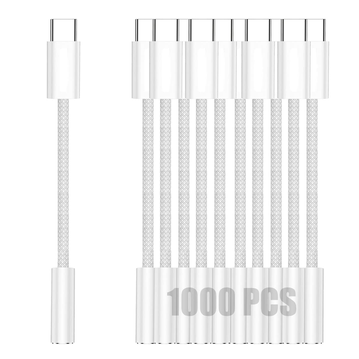 Fidioto 1000 PCS Adaptador USB-C a Jack 3.5 mm, Adaptador Tipo C para Auriculares Compatible con iPhone 16 Pro Max/16 Pro/16/Samsung Galaxy S24/S23/S22/S21 Ultra/iPad Pro/Pixel 8 …