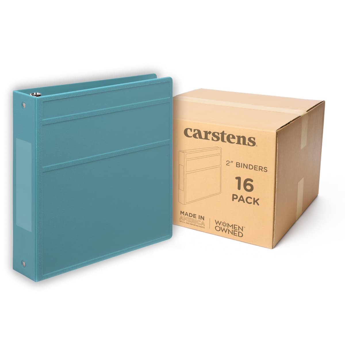 Carstens carpeta de 3 aros 2" resistente, apertura lateral, color Powder Blue, sin bolsillos 2824-3RCS