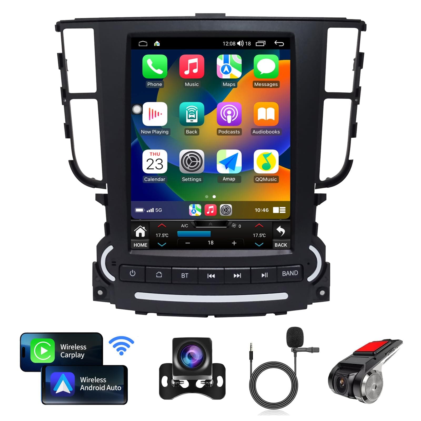 KiriNavi Car Radio Android 9.7" para Acura TL 2004-2008 (Android 12, CarPlay/Android Auto, GPS, Cámara)
