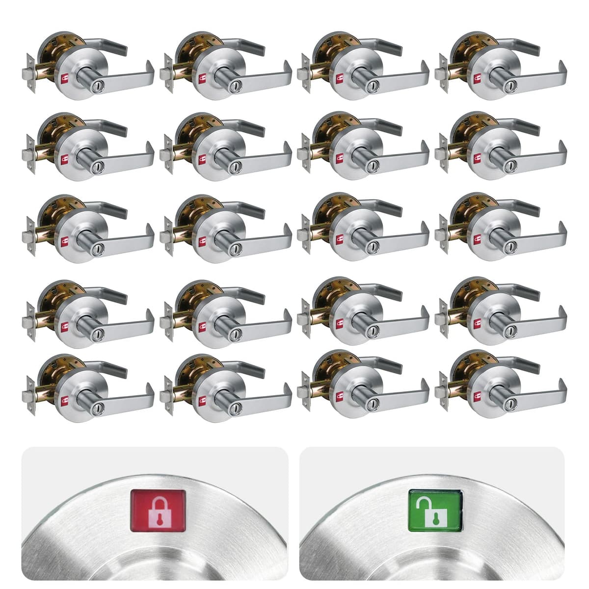 NEWBANG HARDWARE Manija Comercial de Privacidad con Indicador, Satin Chrome 26D, GRD2-72BK-20P