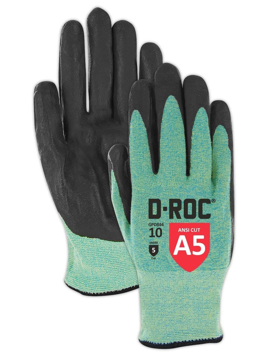 Guantes MAGID D-ROC GPD8448-144 A5 resistentes a corte y calor, 18-gauge, talla 8/Medium