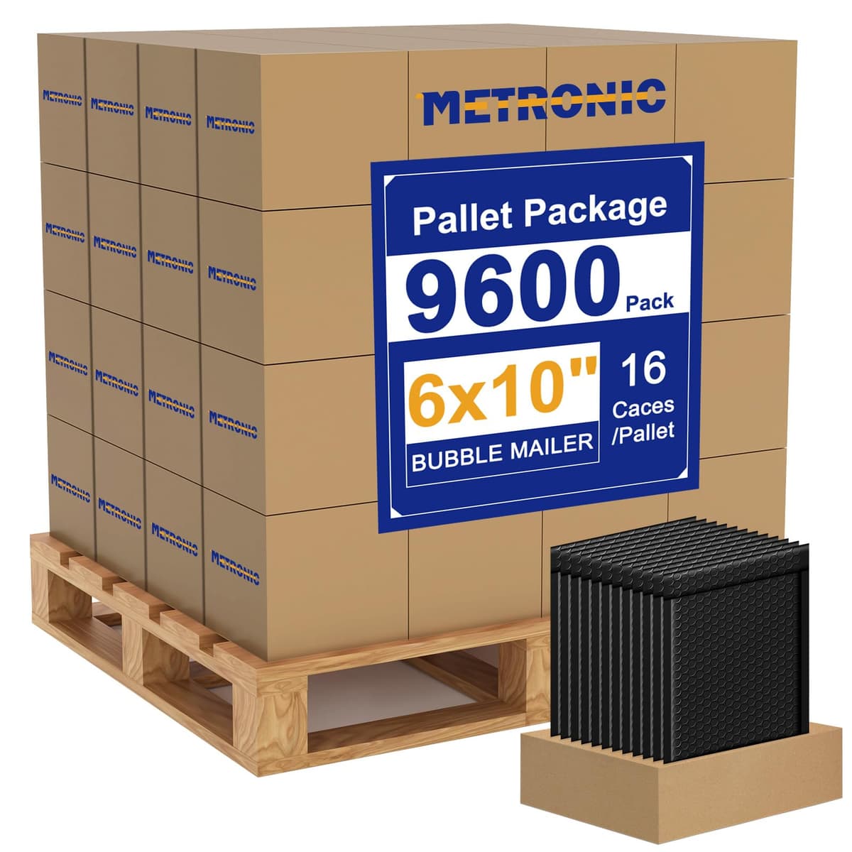 Metronic 9600 Pack Bubble Mailer 6x10 Inch Black - Envío acolchado 6x9"