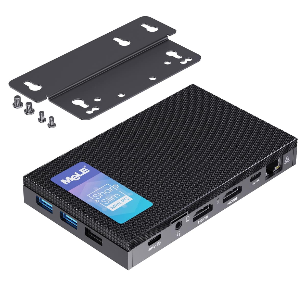 MeLE Mini PC N150 fanless (hasta 3.6 GHz) Quieter4C 32GB LPDDR5 512GB SSD Win11 Pro Ultradelgado Micro PC 2x HDMI + USB-C Triple Display WiFi 5 BT 5.1 GbE, para astrofotografía, IoT, oficina Quieter4C-N150-32GB-512GB