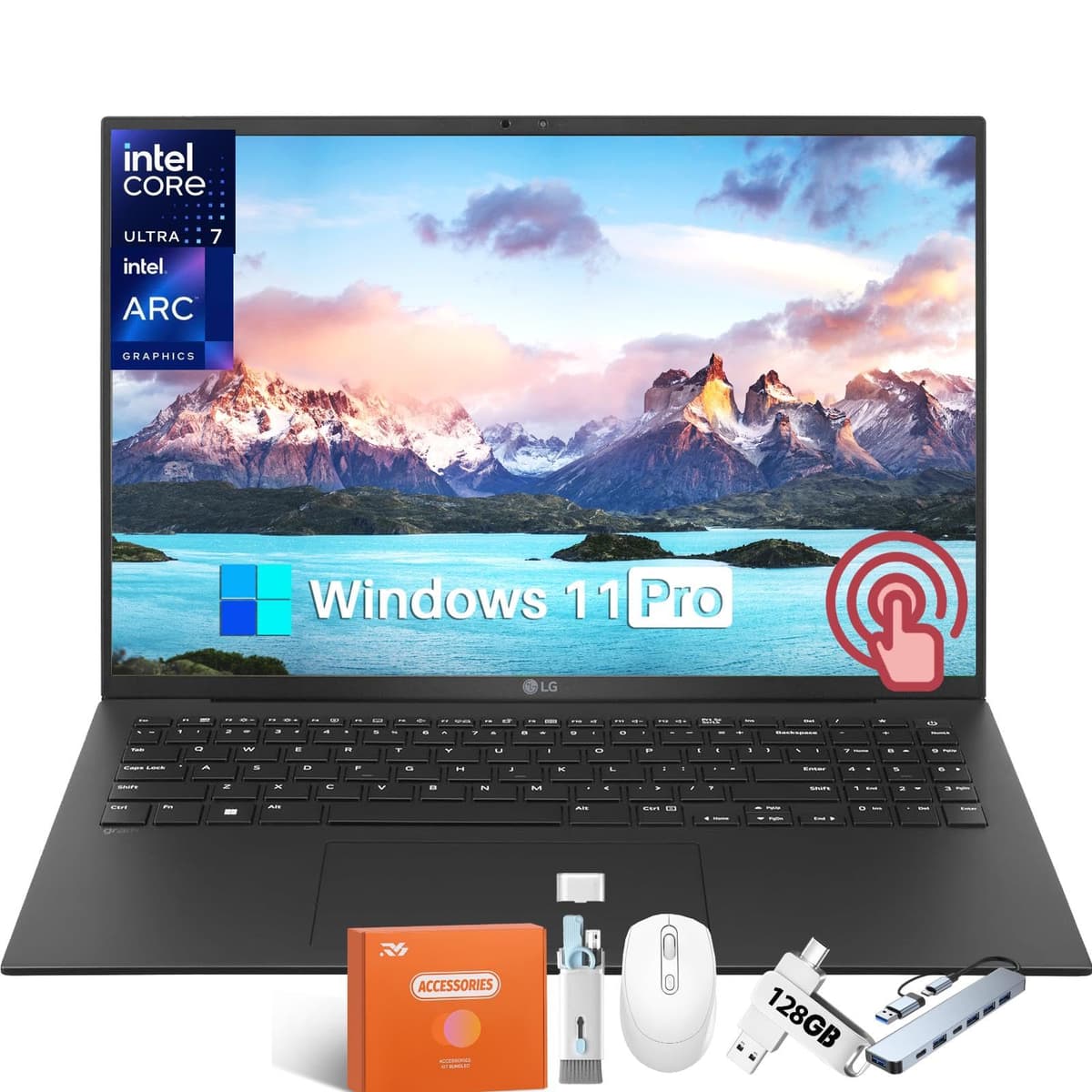 LG gram 16 Ultra-Light 16" 2.5K Touch Intel Ultra 7 155H 32GB 2TB Intel Arc Win11 Pro 16Z90S-H.ADB9U1