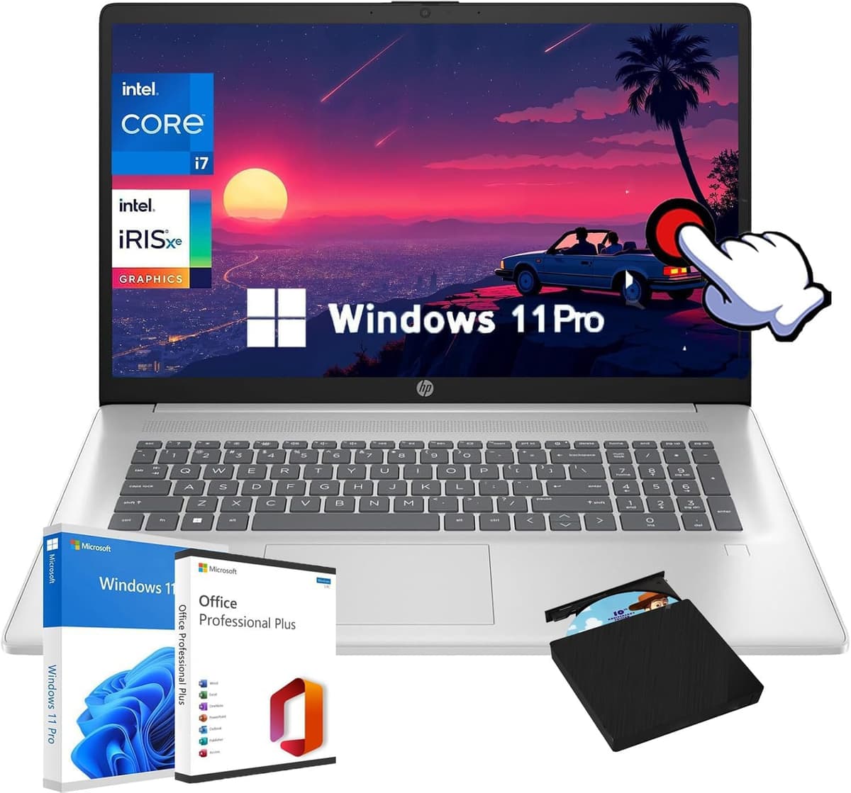 HP 17.3" Touchscreen - Intel i7-1355U, 64GB RAM, 2TB SSD, Windows 11 Pro HP 17.3 Laptop