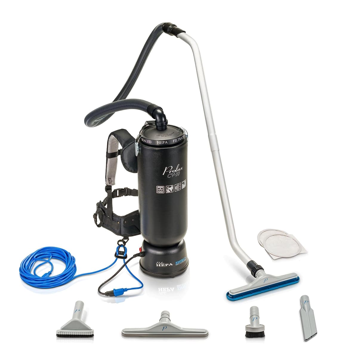 Prolux Aspiradora mochila comercial 10 Quart con HEPA y accesorios premium 10 Quart Backpack Vacuum