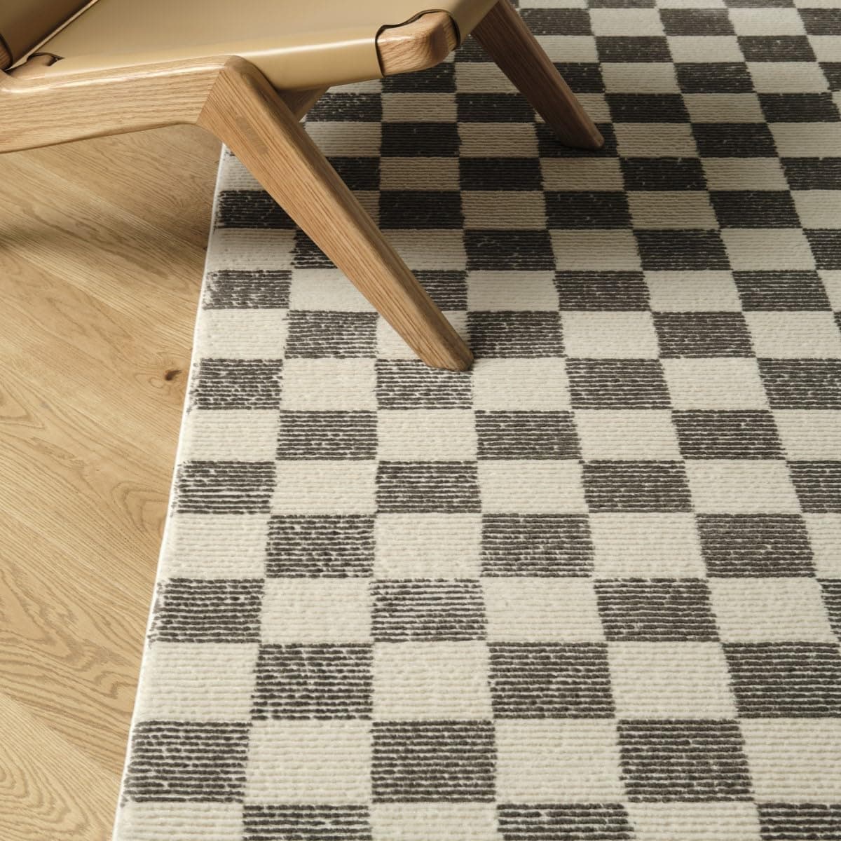 Revival Rugs Gambit Alfombra lavable 7'10"x10' diseño cuadriculado, 100% poliéster reciclado, pile media