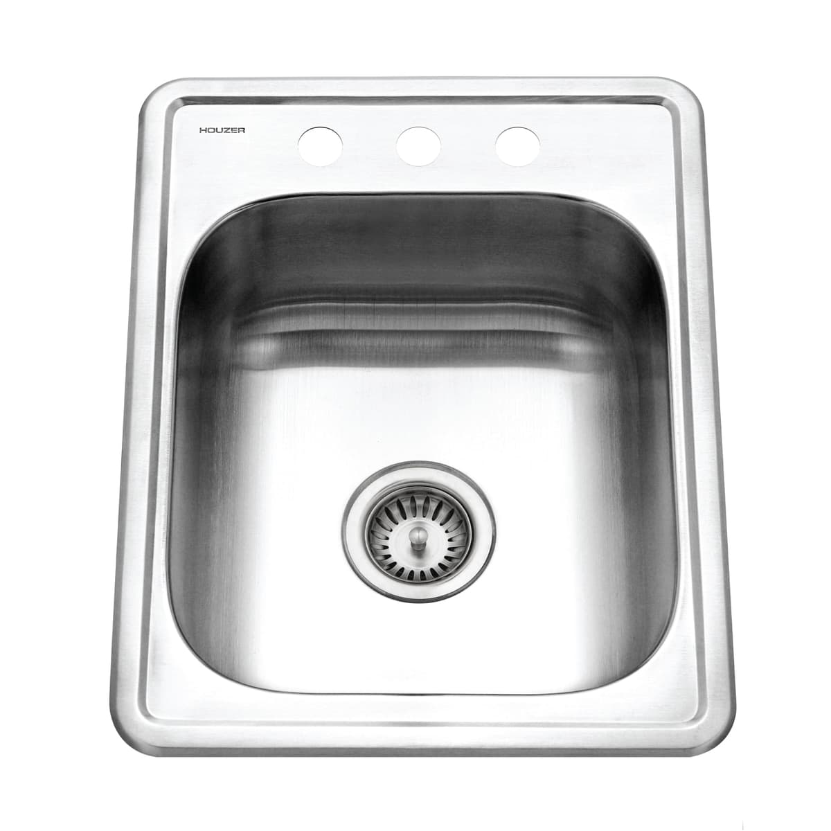 Houzer Glowtone ADA Fregadero de Barra/Preparación Acero Inoxidable A1722-7BS-40, Drop-In 17"