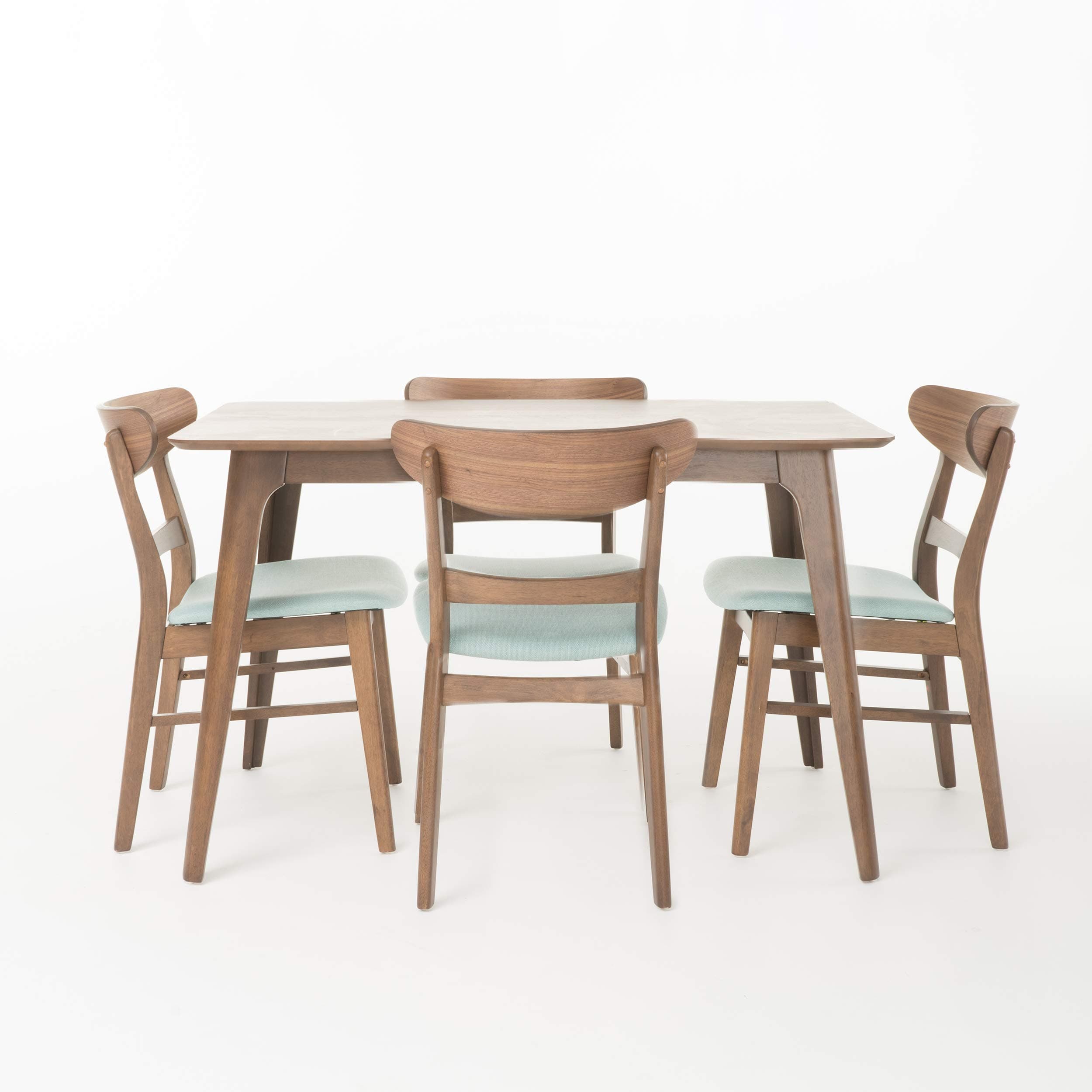 Christopher Knight Home Idalia Set de Comedor Rectangular 50" 5 Piezas Walnut/Mint 299353