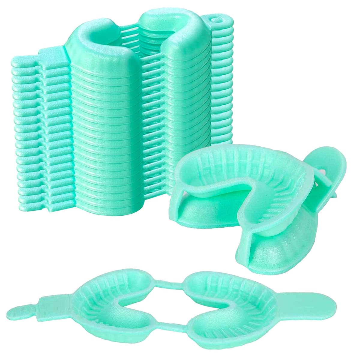 8000 Pcs (4000 Pairs) Disposable Dental Fluoride Trays by Vastmed | Dual Arch Fluorinated Foam Tray - Green VM-61-0091-Large Blue