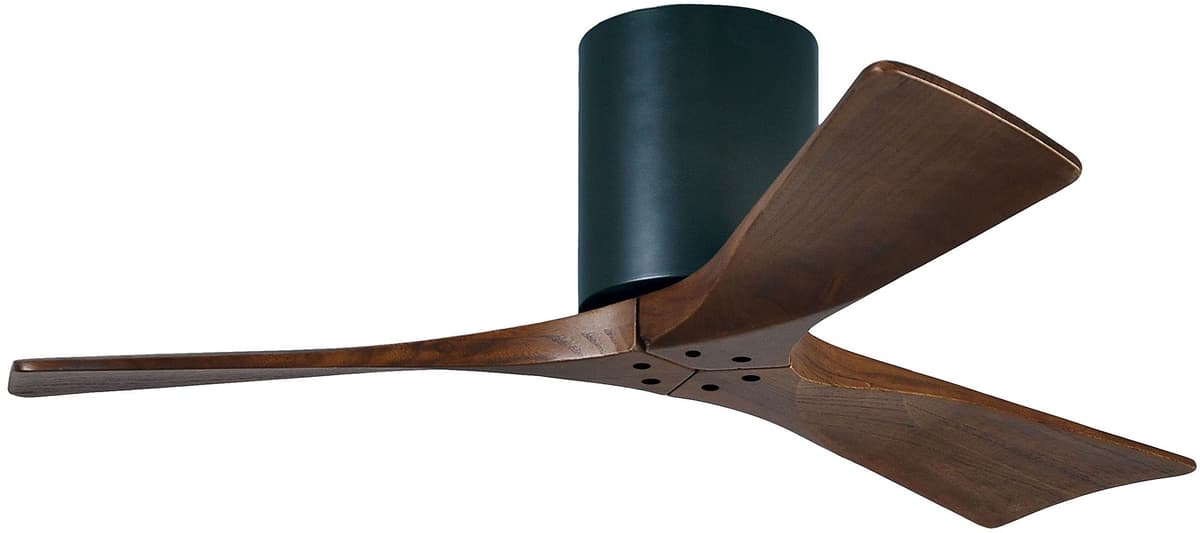 Matthews Irene 42" Flush Mount DC, Interior/Exterior Aprobado para Áreas Húmedas, Control Remoto y Pared, Negro Mate IR3H-BK-42