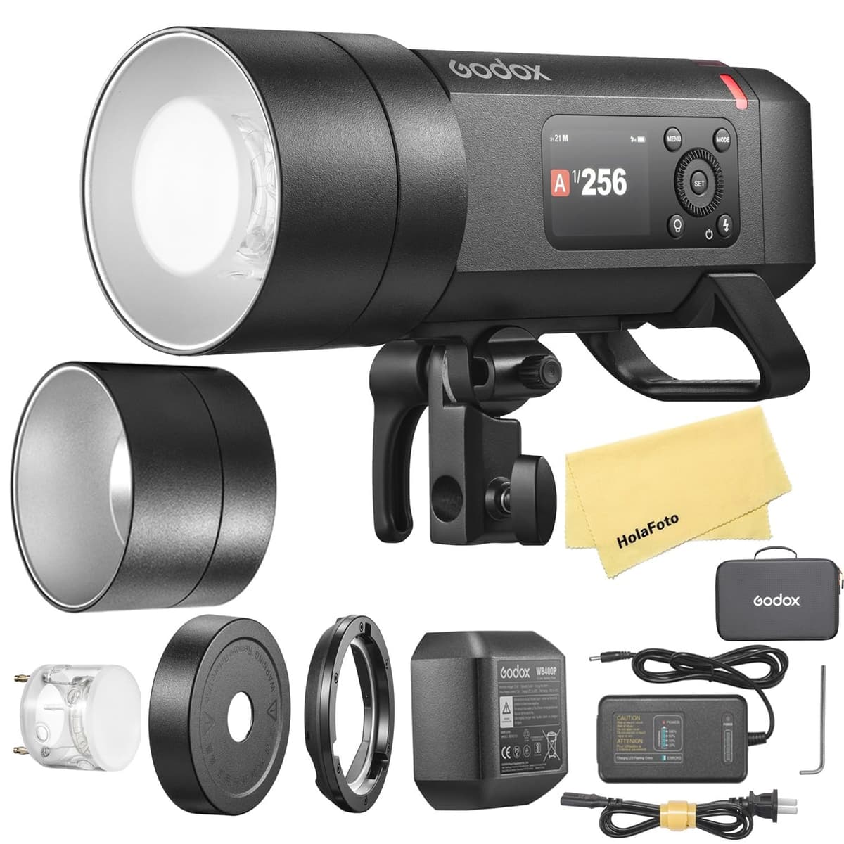 GODOX AD400 Pro II AD400Pro II AD400ProII 2.4G TTL 1/8000 HSS 400Ws Flash para exteriores, batería 21.6V/2600mAh, reciclaje 0.01-1s, 460 destellos a potencia completa, para cámaras Canon Sony Nikon Fuji Olympus Panasonic etc. MS-UK-GD-00227