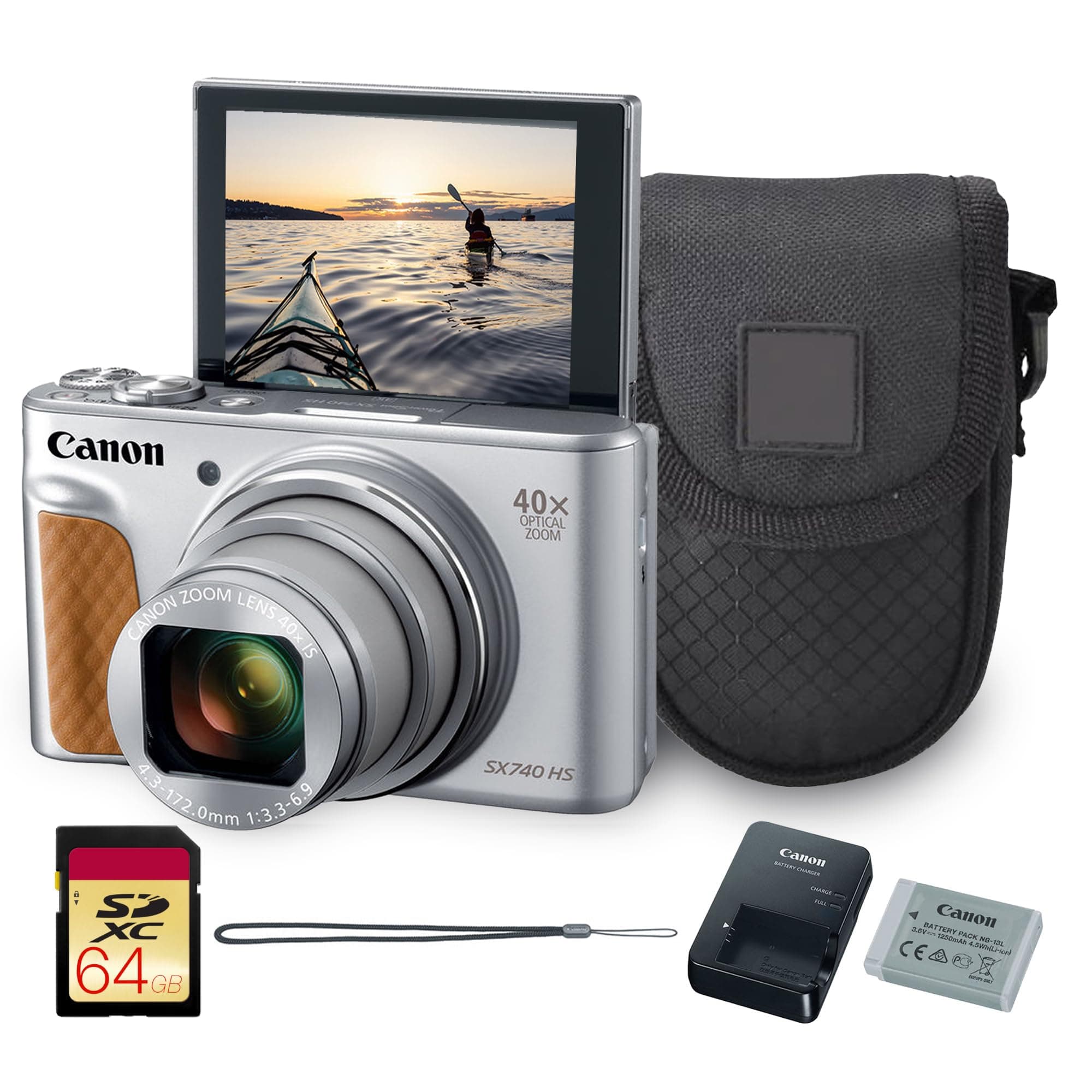 Canon PowerShot SX740 HS (Plata) con bolsa y tarjeta 64GB 2956C001_EDIP_1