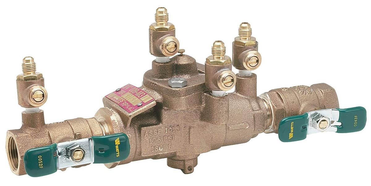 Prevención de reflujo de zona de presión reducida Watts, 1/2 pulg., IPS, latón 1/2 LF 009QT