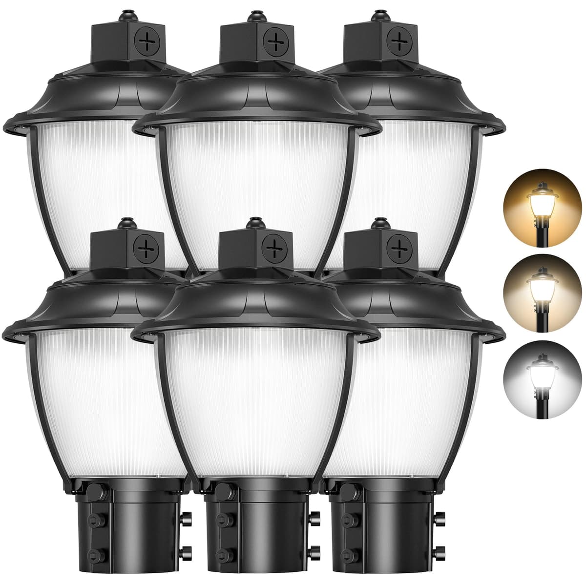 YELLORE Poste LED ajustable 80W/64W/48W ETL DLC IP65 con sensor crepúsculo NG-PAL-80WCD-358P