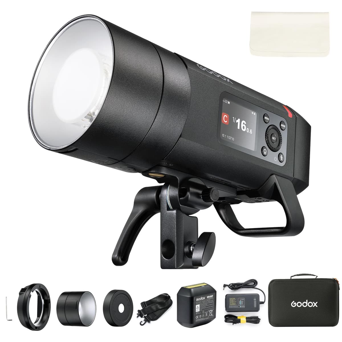 Godox AD400 Pro II AD400Pro II Flash Estroboscópico Portátil 400Ws 2.4G TTL 1/8000 HSS Monolight, Reciclado 0.01-1s, Lámpara de Modelado 30W, GODOX AD400ProII AD 400 Pro II con Batería Recargable y Montura Bowens InUS-S-0909089