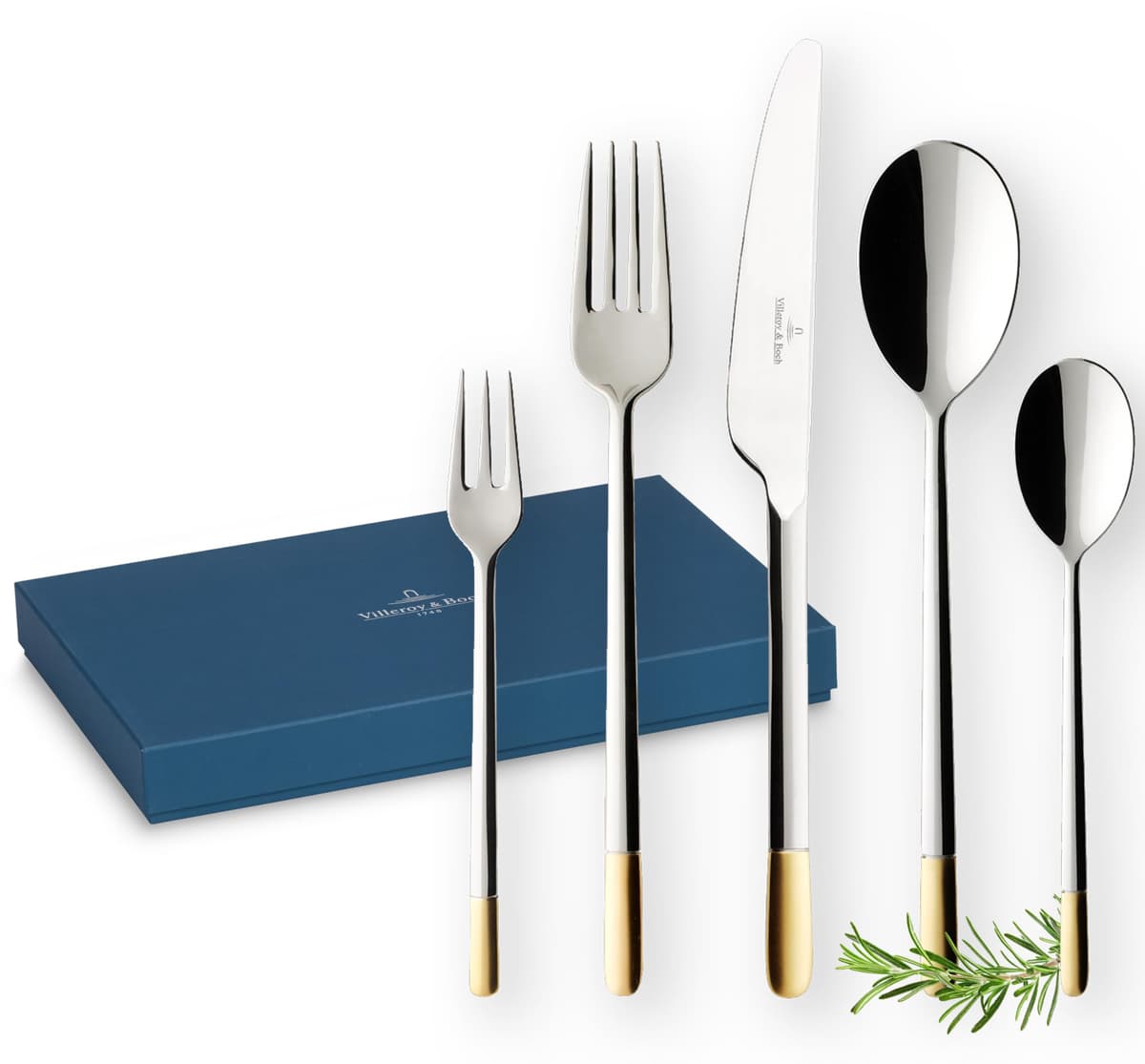 Villeroy & Boch Ella 30 piezas, cubiertos parcialmente dorados, apto lavavajillas 12-6351-9050