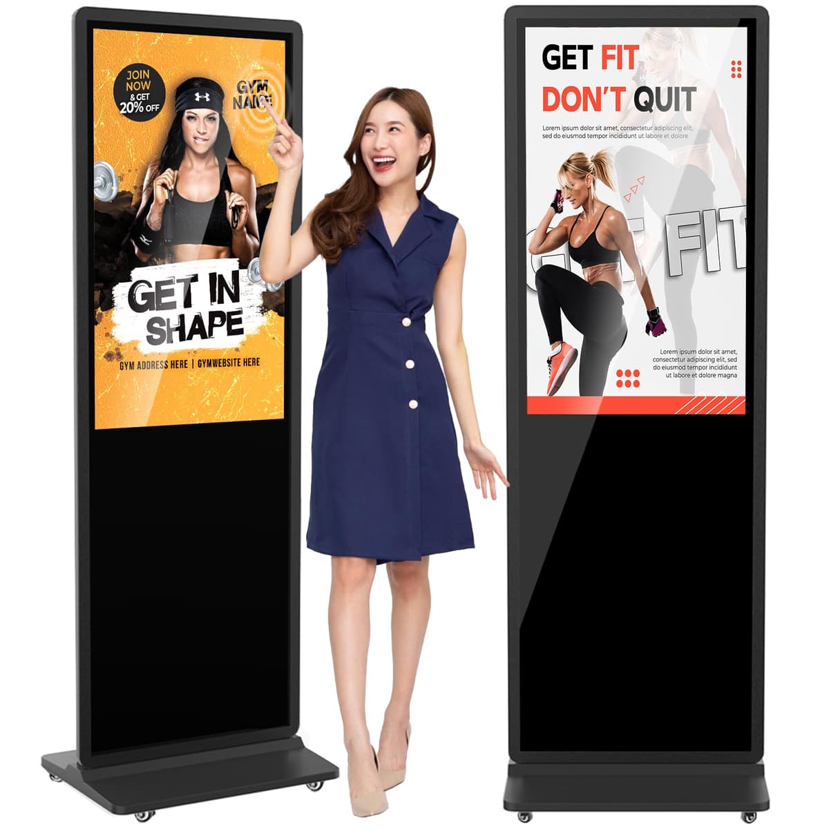 YCKJNB Kiosco Digital Táctil 37" IPS Floor Standing con Android, WiFi, HDMI/USB - Negro FDSALL