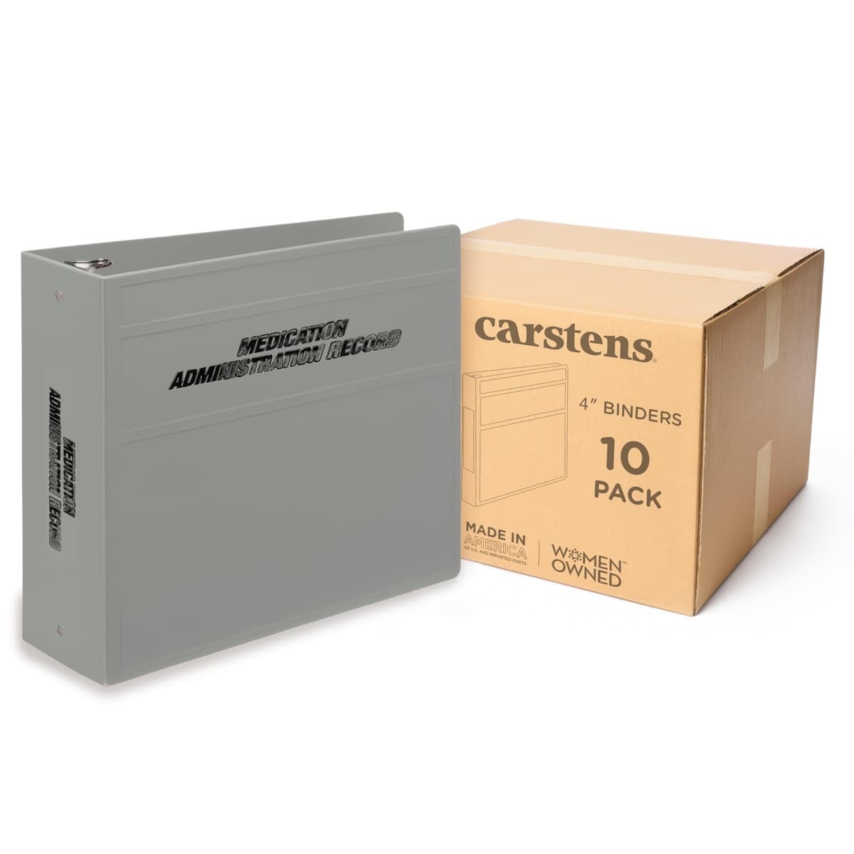 Carstens MAR-3R Archivador lateral 4" para Medication Administration Record, ash gray, case x10 (sin bolsillos)
